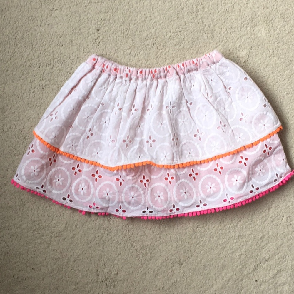 Girls Marabelle Tiered Eyelet Skirt NWOT 5
